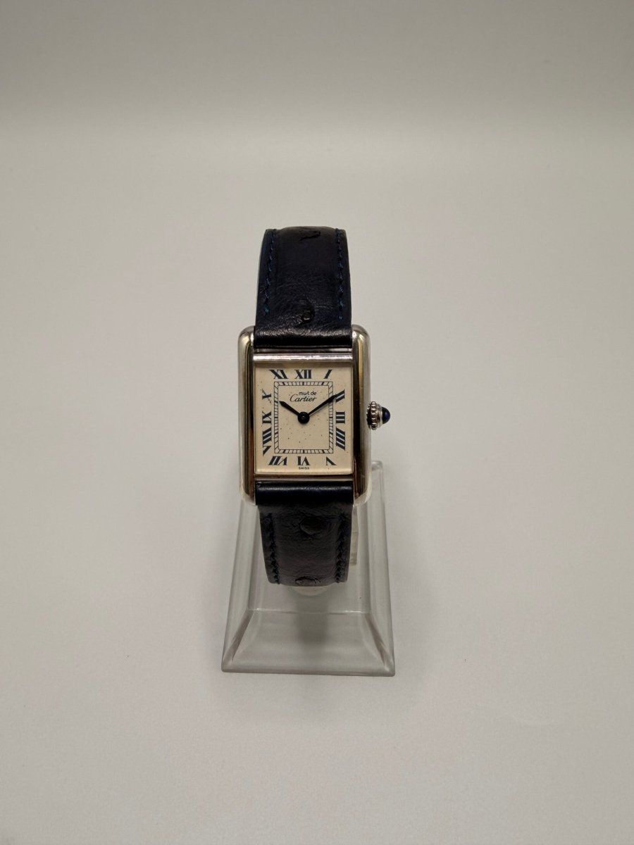 Montre CARTIER "Tank Must de Tank" en argent et cuir - Castafiore