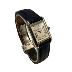 Montre CARTIER "Tank Must de Tank" en argent et cuir - Castafiore