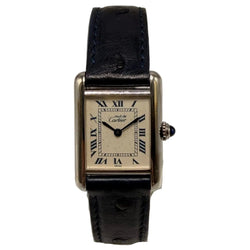 Montre CARTIER "Tank Must de Tank" en argent et cuir - Castafiore