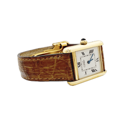 Montre CARTIER "Tank Must" en argent, acier et cuir - Castafiore