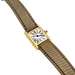 Montre CARTIER "Tank Must" en argent, acier et cuir - Castafiore