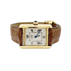 Montre CARTIER "Tank Must" en argent, acier et cuir - Castafiore