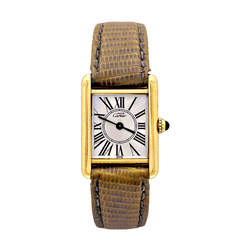 Montre CARTIER "Tank Must" en argent, acier et cuir - Castafiore