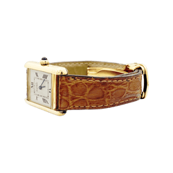 Montre CARTIER "Tank Must" en argent, acier et cuir - Castafiore
