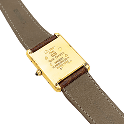Montre CARTIER "Tank Must" en argent, acier, plaqué or et cuir - Castafiore