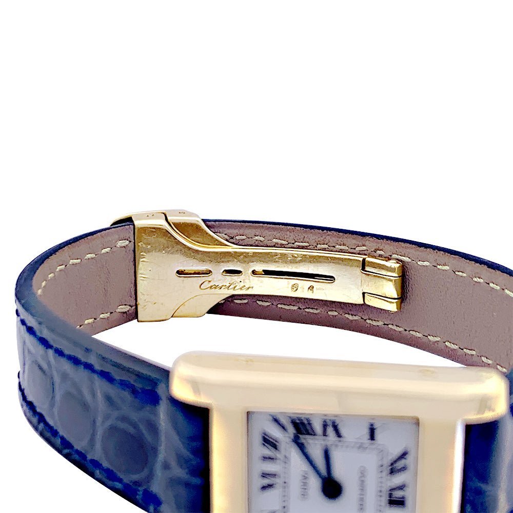 Montre CARTIER "Tank Normale" en or jaune et cuir - Castafiore