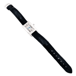 Montre CARTIER "Tank" PM en acier et cuir - Castafiore
