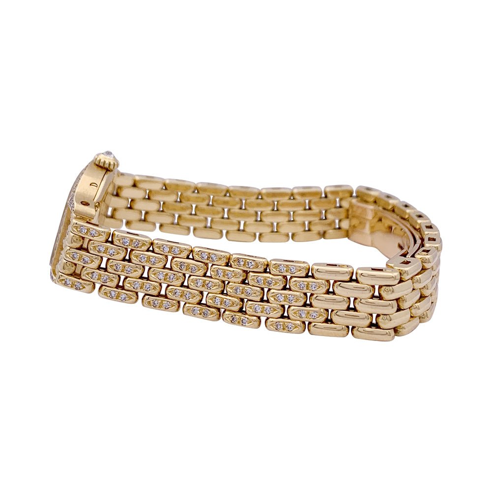 Montre Cartier "Tortue" or jaune, diamants, nacre. - Castafiore