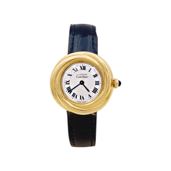 Montre CARTIER "Trinity Must" en argent, cuir et acier - Castafiore