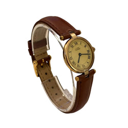Montre CARTIER "Vendôme" en vermeil, acier et cuir - Castafiore
