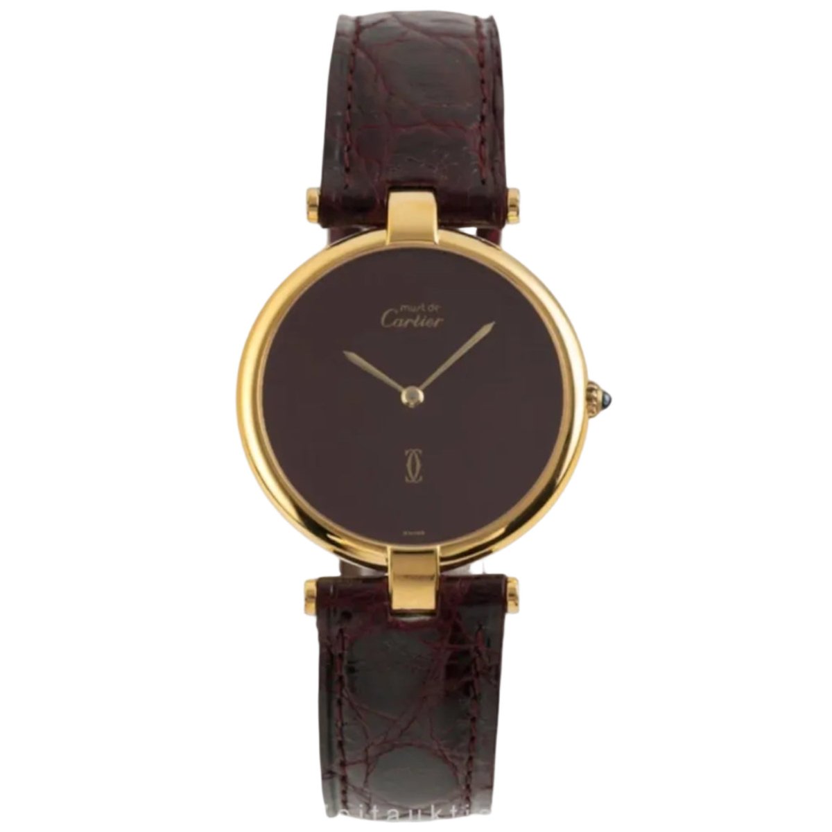 Montre CARTIER "Vendôme" en vermeil et cuir - Castafiore