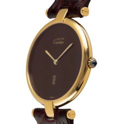 Montre CARTIER "Vendôme" en vermeil et cuir - Castafiore
