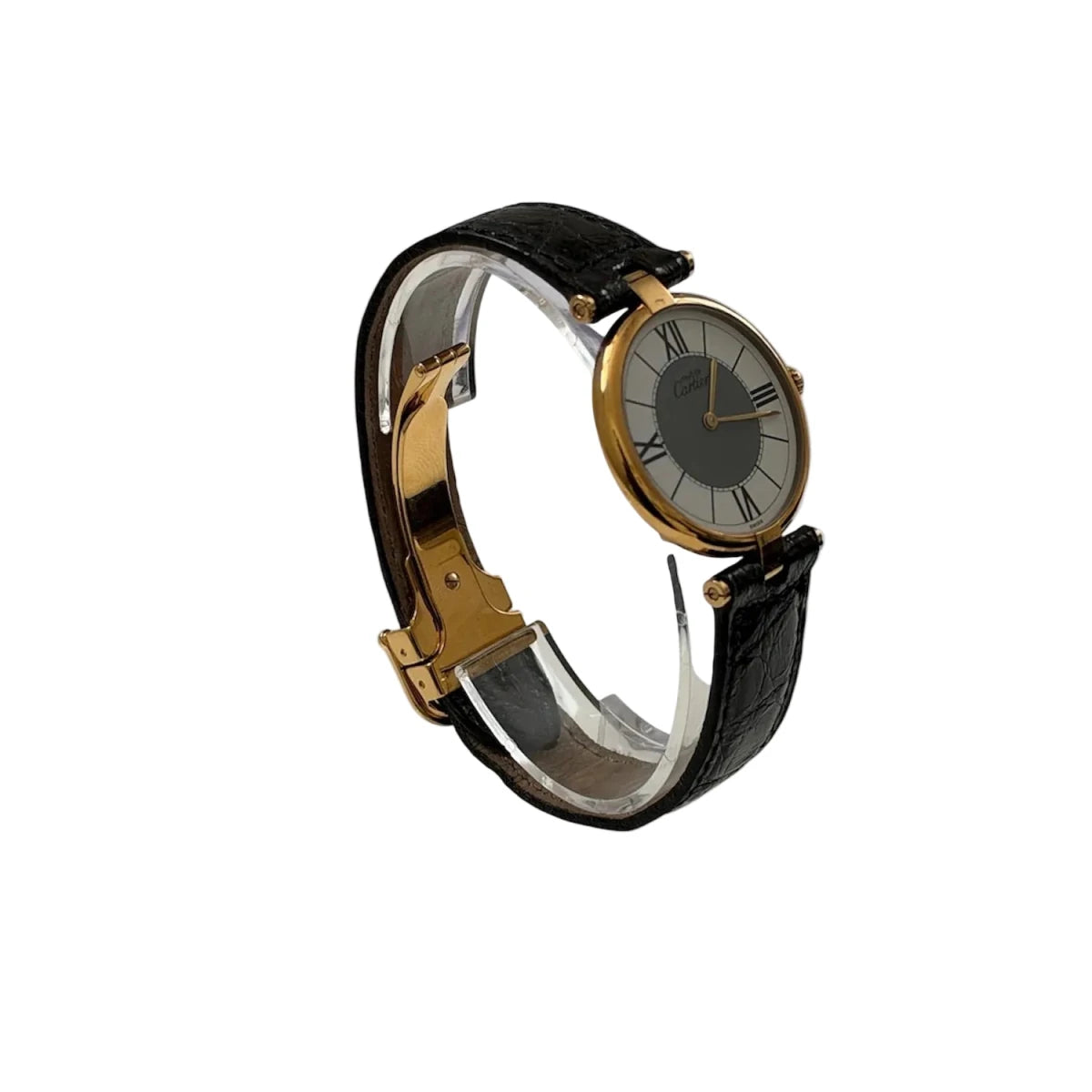 Montre CARTIER "Vendôme GM" en vermeil et cuir - Castafiore
