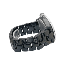 Montre Chanel, "J12", céramique noire, acier. - Castafiore