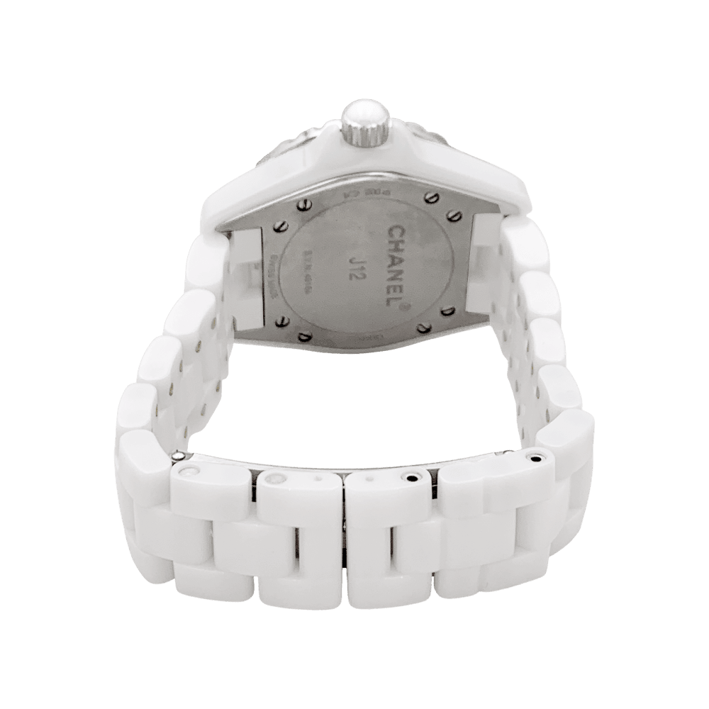 Montre CHANEL "J12" en acier, céramique et diamants - Castafiore