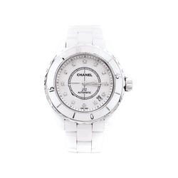 Montre CHANEL "J12" en céramique, acier et diamants - Castafiore
