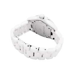 Montre CHANEL "J12" en céramique, acier et diamants - Castafiore