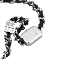 Montre CHANEL "Première" en acier, onyx, cuir et laqué - Castafiore