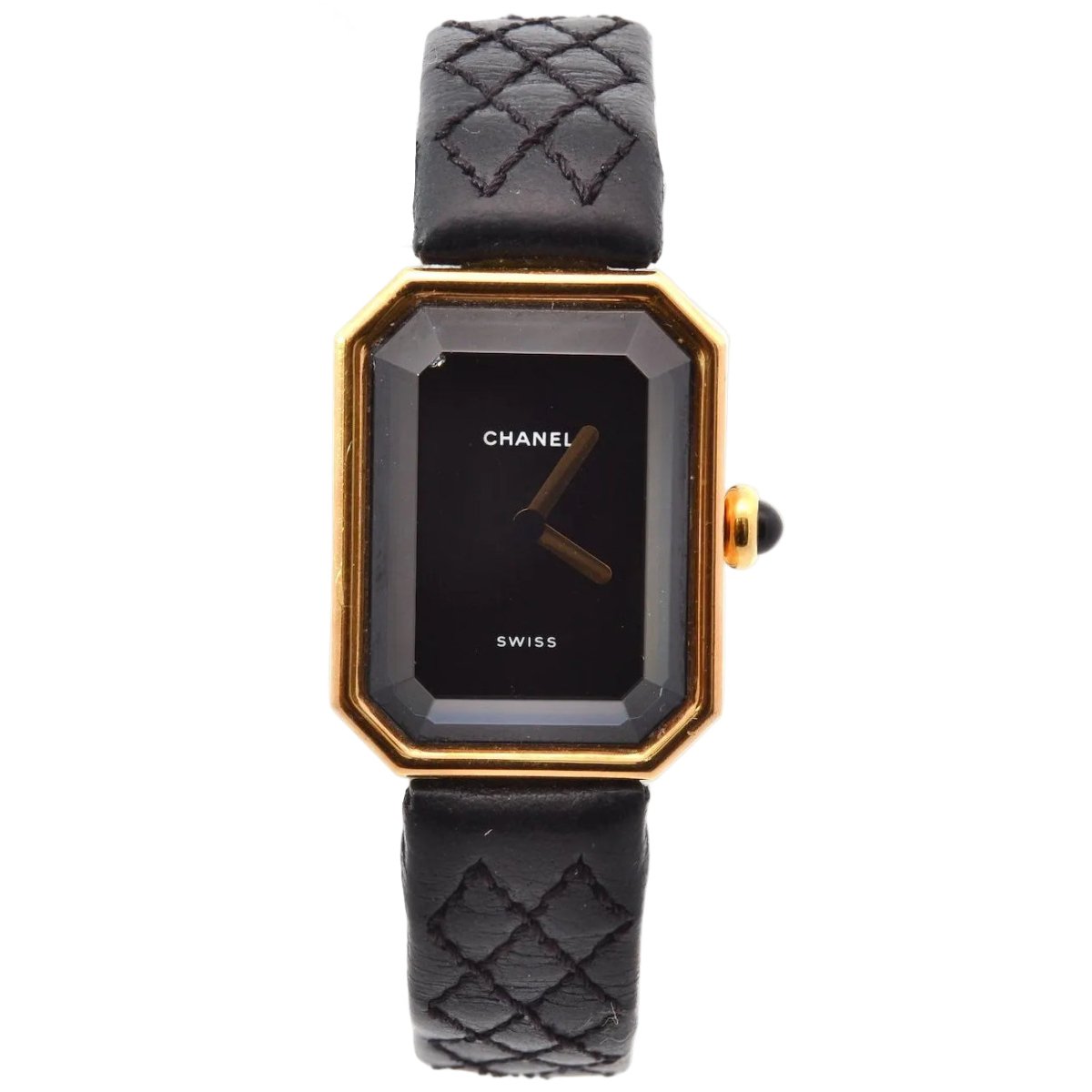 Montre CHANEL "Première" en or jaune, cuir et quartz - Castafiore