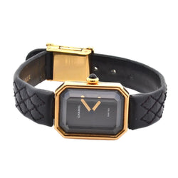 Montre CHANEL "Première" en or jaune, cuir et quartz - Castafiore