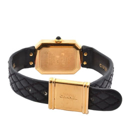 Montre CHANEL "Première" en or jaune, cuir et quartz - Castafiore
