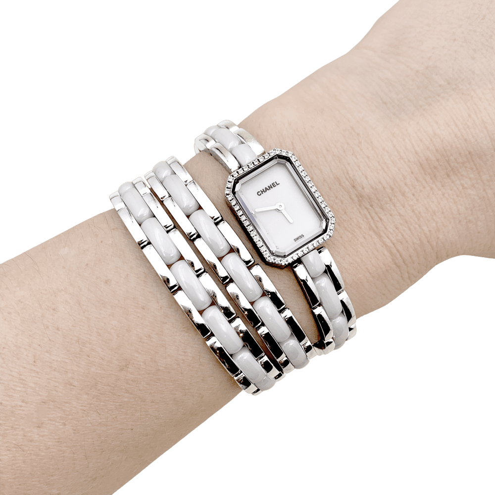 Montre CHANEL "Première Rock" en acier, céramique et diamants - Castafiore