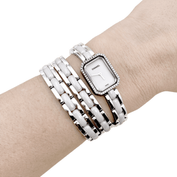 Montre CHANEL "Première Rock" en acier, céramique et diamants - Castafiore