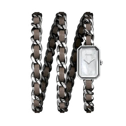 Montre CHANEL "Première Rock" en acier et cuir brun - Castafiore