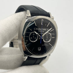 Montre CHAUMET "Dandy" en acier et cuir - Castafiore