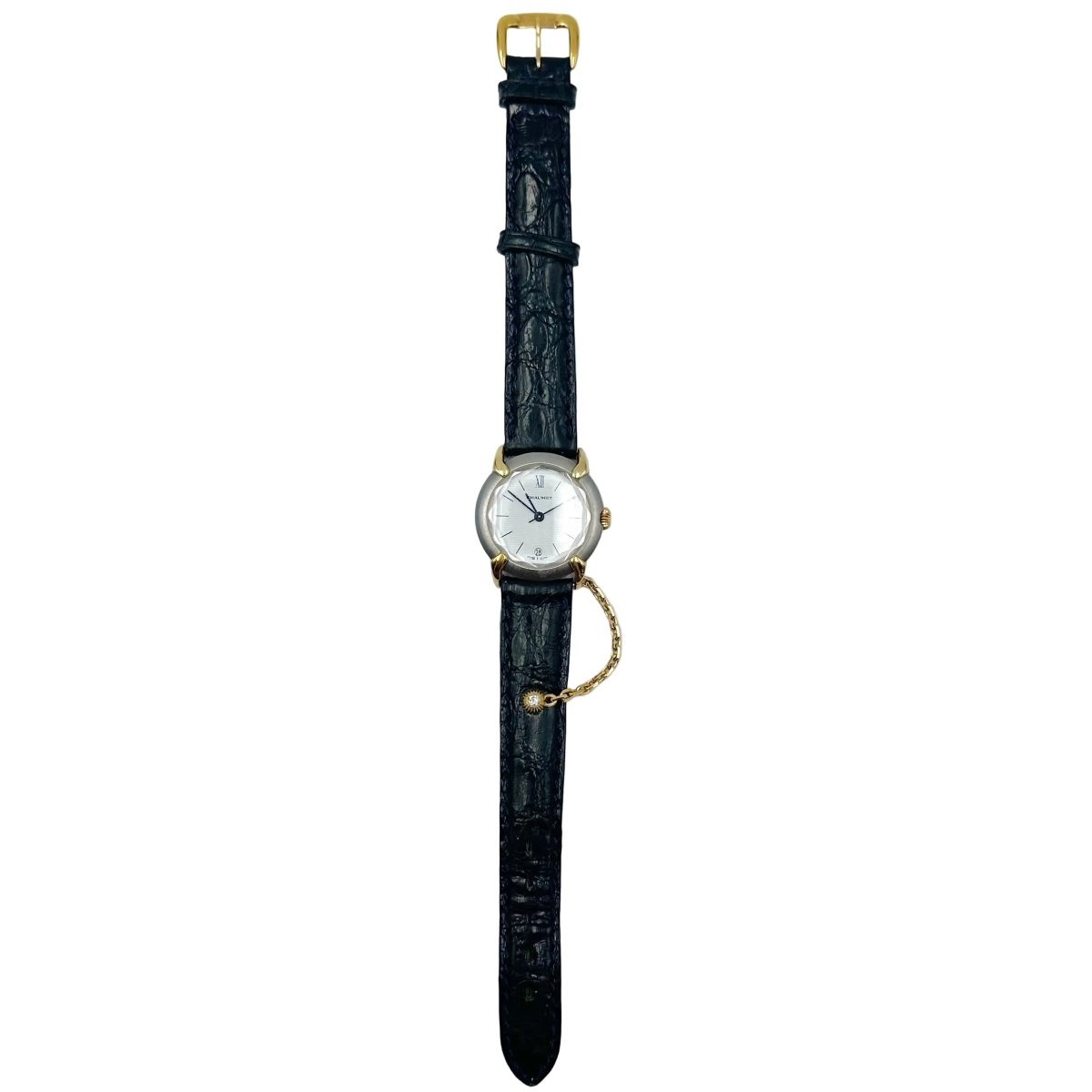 Montre CHAUMET "Élysées" en or jaune, acier, cuir et diamant - Castafiore