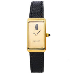Montre CHAUMET en or jaune et cuir - Castafiore