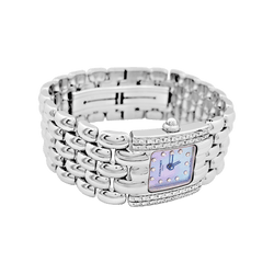 Montre CHAUMET "Khésis" en acier, nacre et diamants - Castafiore
