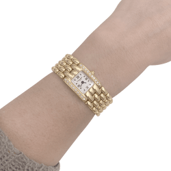Montre CHAUMET "Khesis" en or jaune, or rose, quartz et diamants. - Castafiore