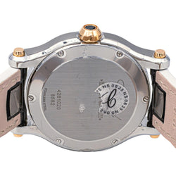 Montre CHOPARD "Happy Sport" en or rose, acier, saphir, cuir et diamants - Castafiore