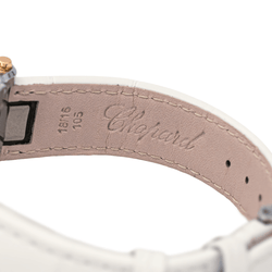 Montre CHOPARD "Happy Sport" en or rose, acier, saphir, cuir et diamants - Castafiore