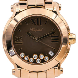 Montre CHOPARD "Happy Sport" en or rose, quartz et diamants - Castafiore