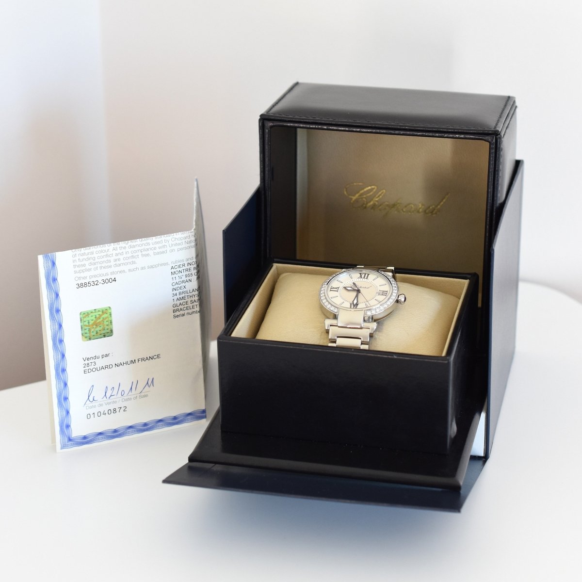 Montre CHOPARD "Impériale" en acier, améthyste et diamants - Castafiore