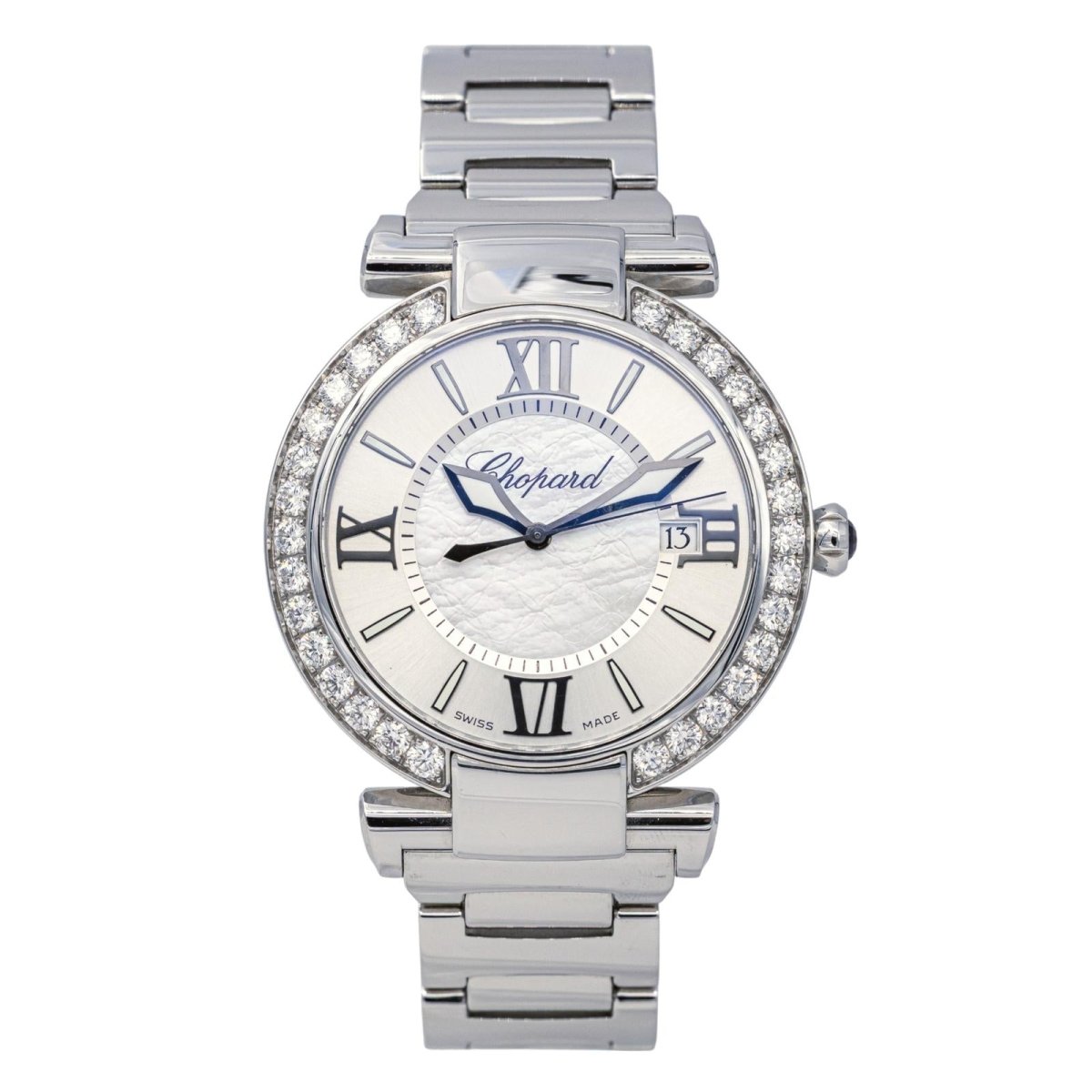 Montre CHOPARD "Impériale" en acier, nacre, améthyste, saphir et diamants - Castafiore