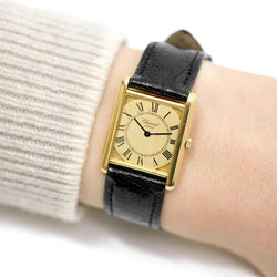 Montre CHOPARD "Tank" en or jaune et cuir - Castafiore
