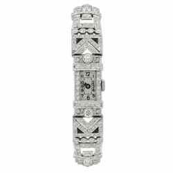 Montre de femme en or blanc, platine et diamants - Castafiore