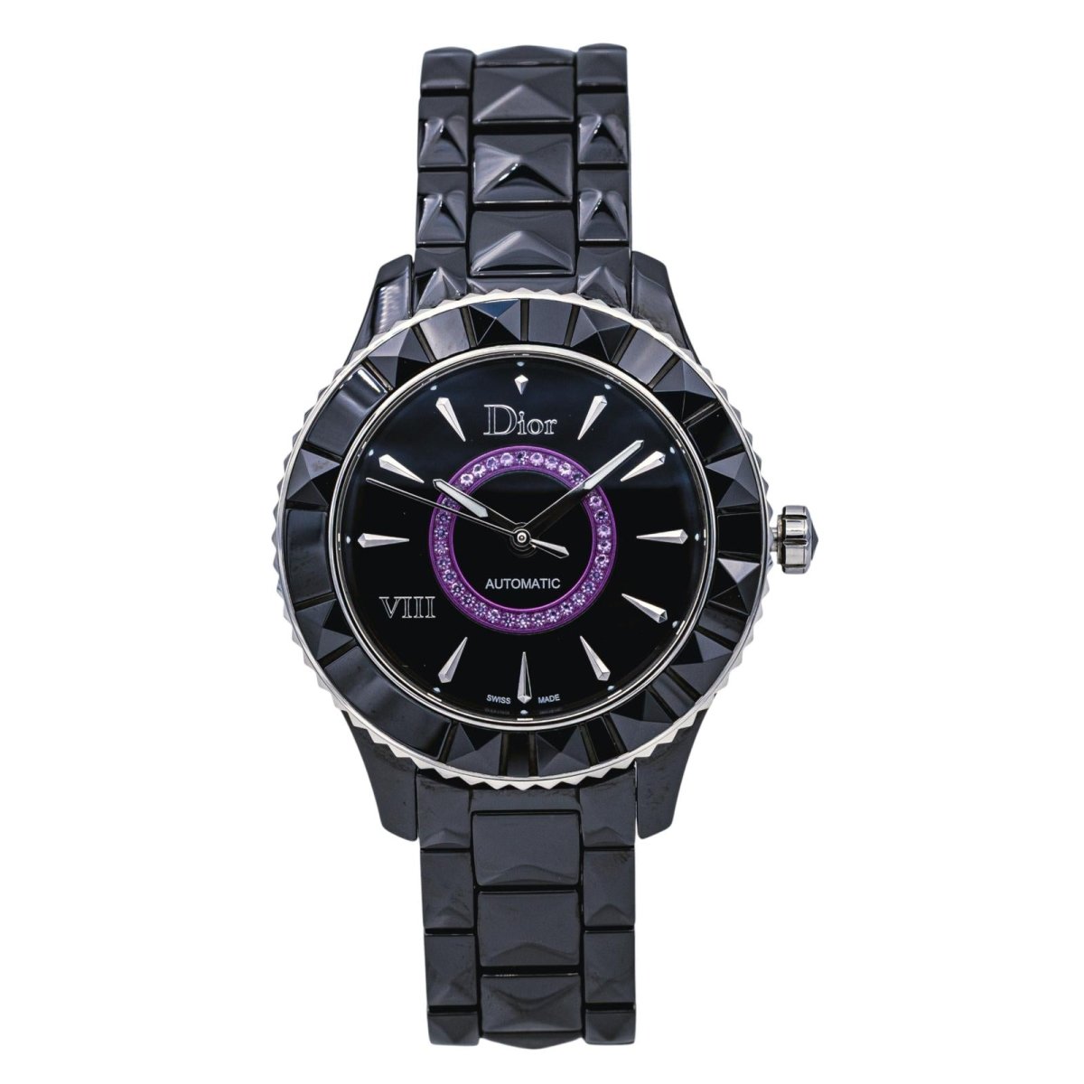 Montre DIOR "VIII" en céramique, saphir et améthyste - Castafiore