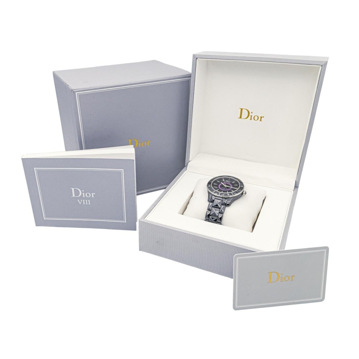 Montre DIOR "VIII" en céramique, saphir et améthyste - Castafiore