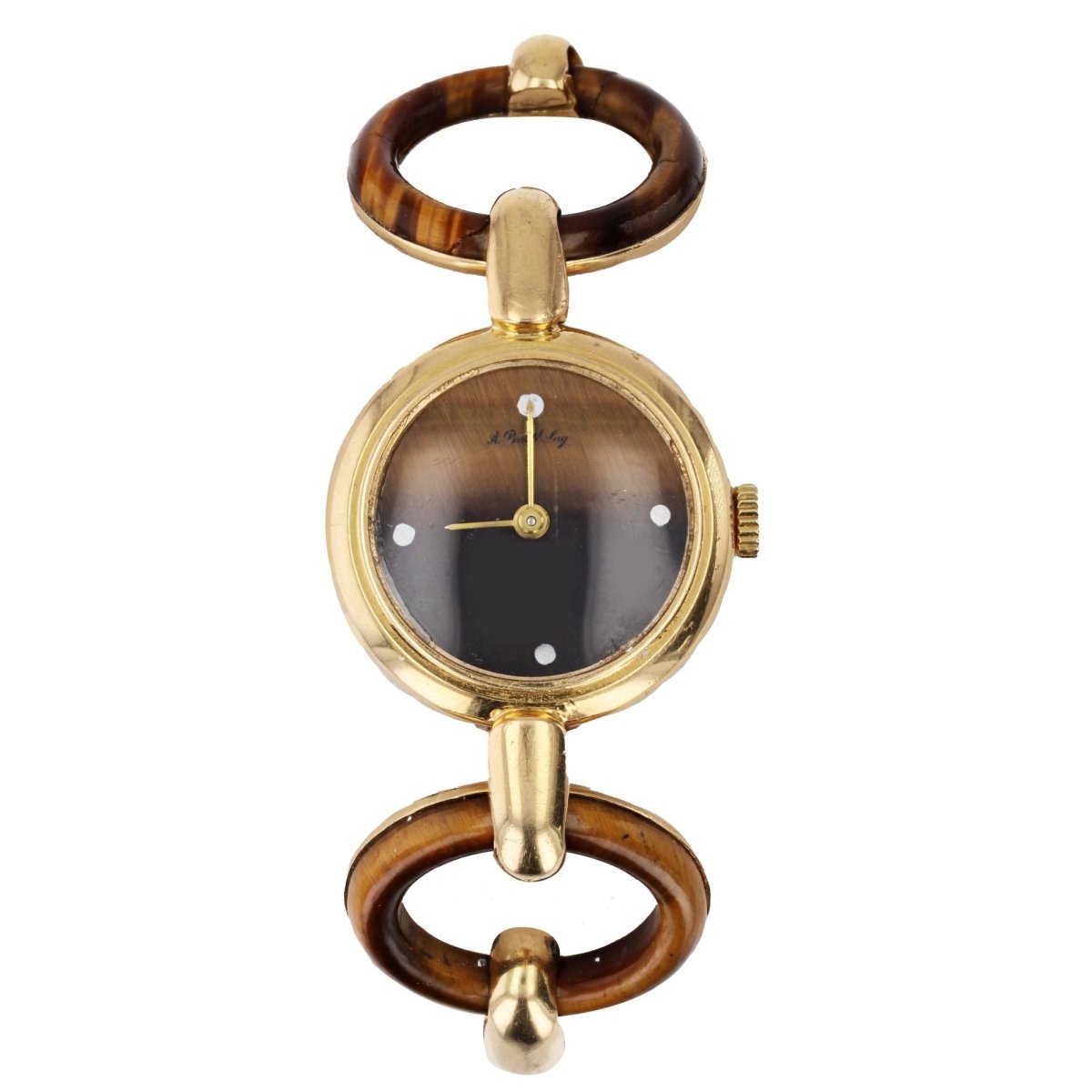 Montre en or jaune et oeil de tigre - Castafiore