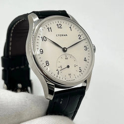 Montre ETERNA "Calatrava" en acier inoxydable et cuir - Castafiore