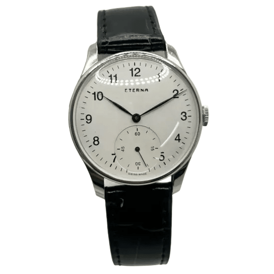 Montre ETERNA "Calatrava" en acier inoxydable et cuir - Castafiore