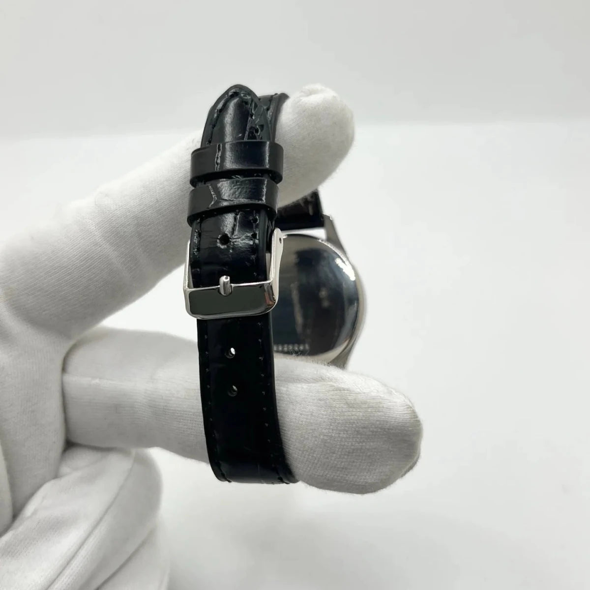 Montre ETERNA "Calatrava" en acier inoxydable et cuir - Castafiore