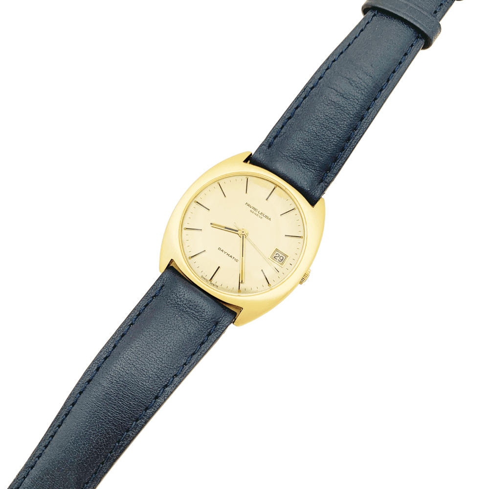 Montre FAVRE LEUBA en or jaune et cuir - Castafiore