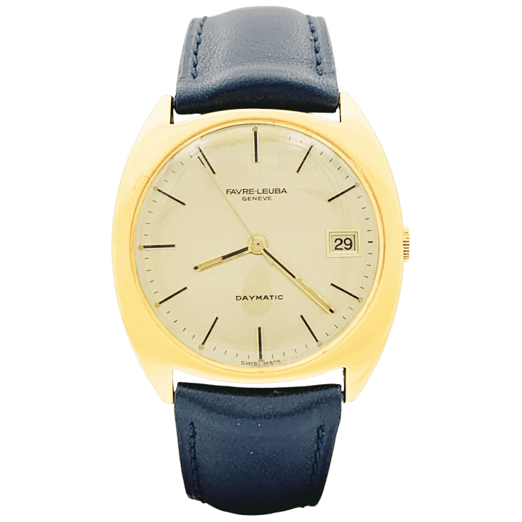 Montre FAVRE LEUBA en or jaune et cuir - Castafiore