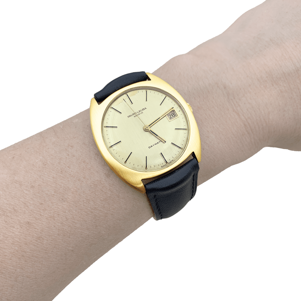 Montre FAVRE LEUBA en or jaune et cuir - Castafiore