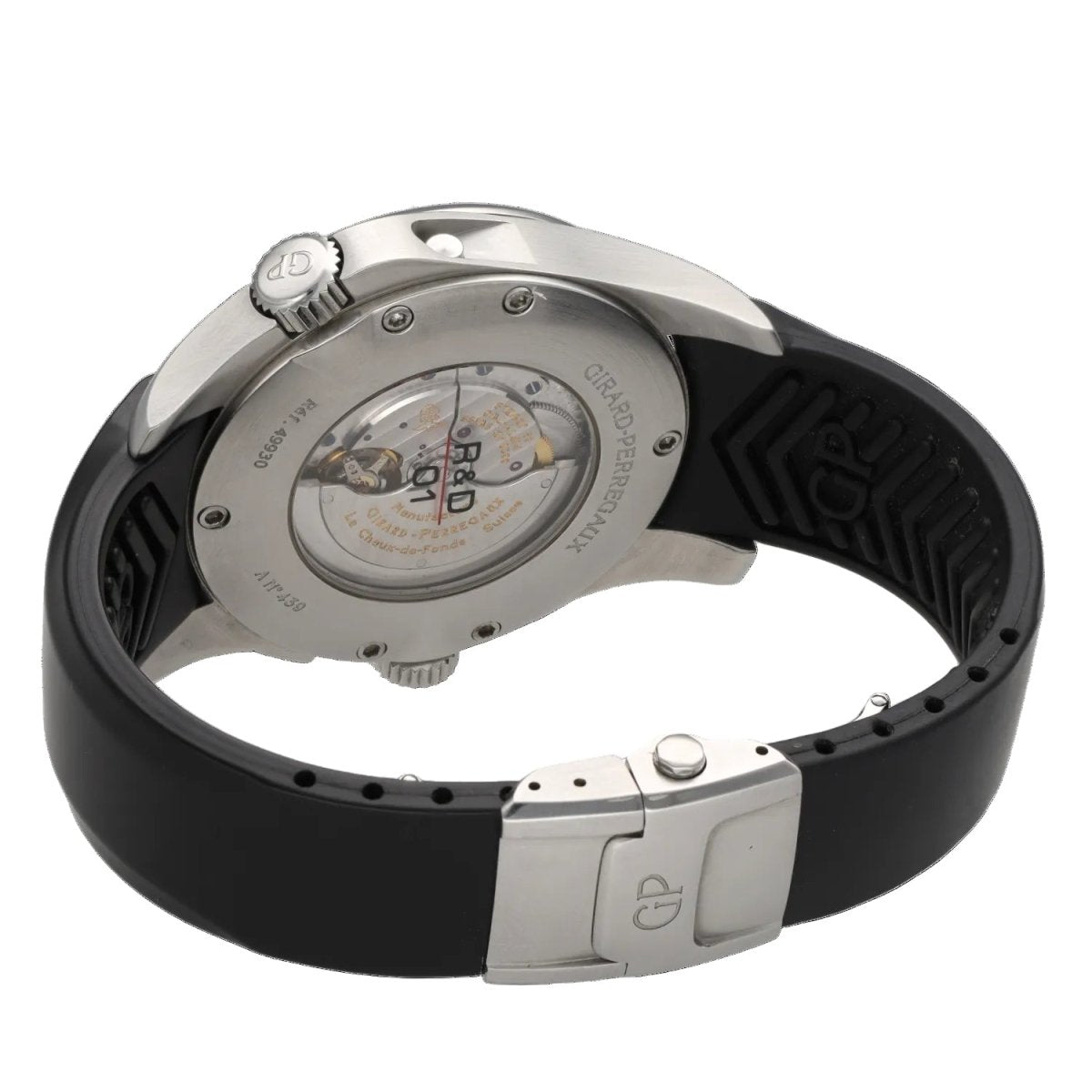Montre GIRARD PERREGAUX "R&D 01" en acier et caoutchouc - Castafiore